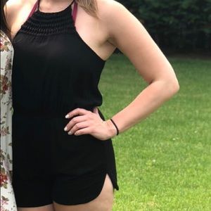 Black halter romper